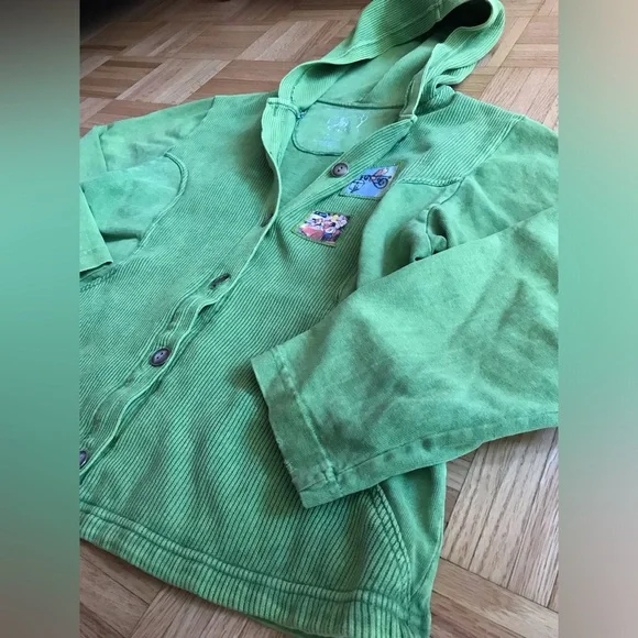 Michael Leu Collection (Boutique) Sweater Cardigan, 100% Cotton, Sweet Pea - XL - Picture 5 of 12